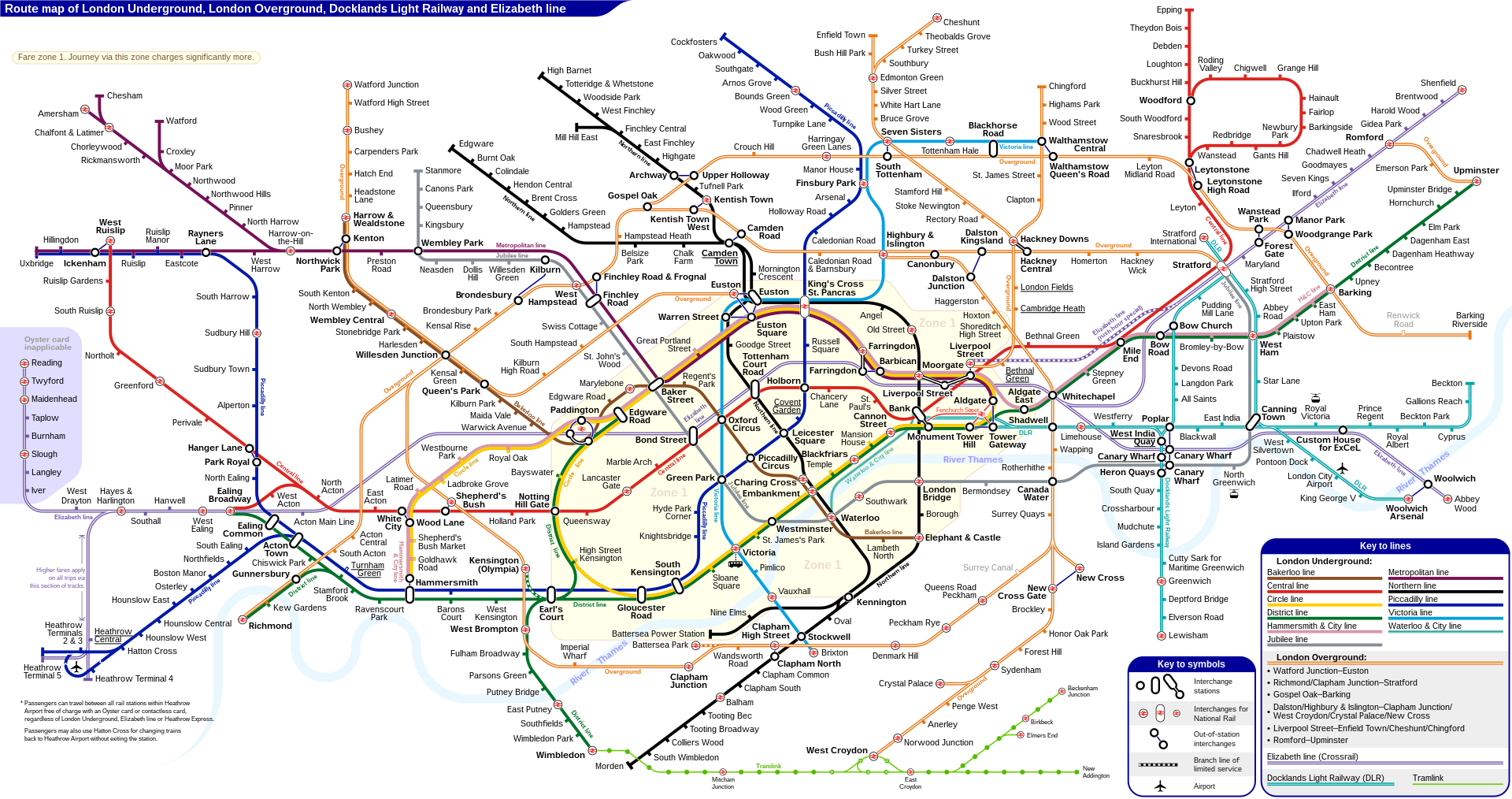 London Underground Travelcard Zones Map - Infoupdate.org