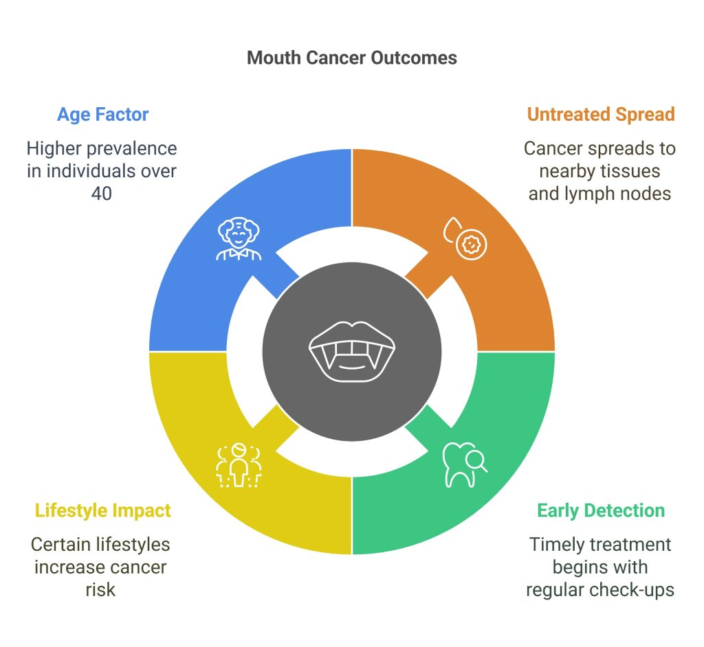 Infographic of mouth cancer outcomes highlighting key factors