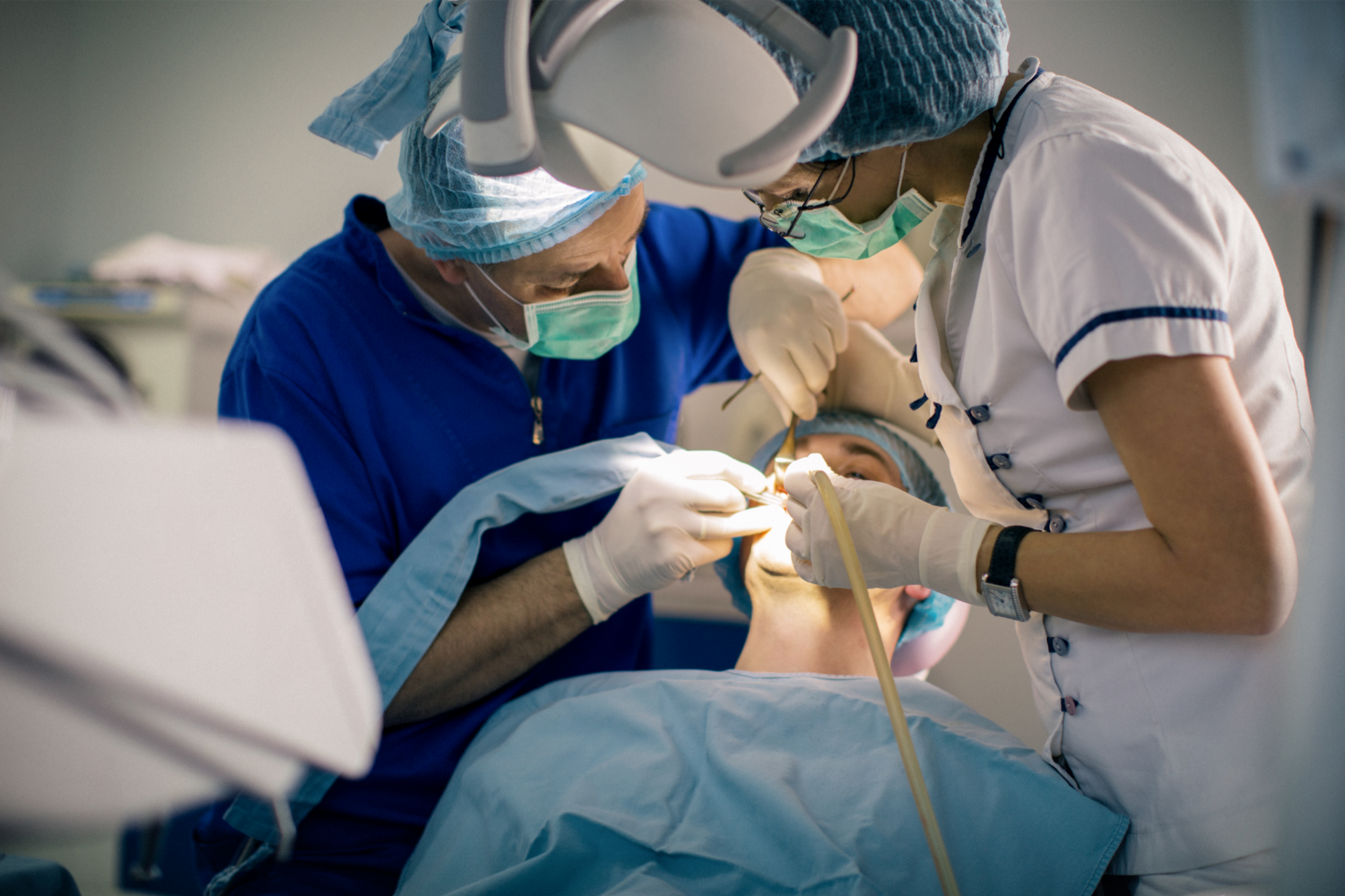 Dentist at the surgery